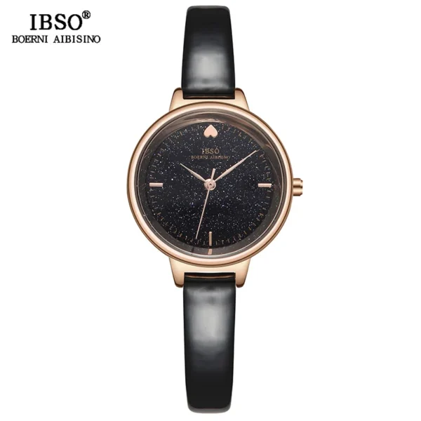 ⁦IBSO-montre à Quartz pour femmes, Design brillant, bracelet en cuir, bonne qualité, Design cadran, mode⁩ - الصورة ⁦2⁩